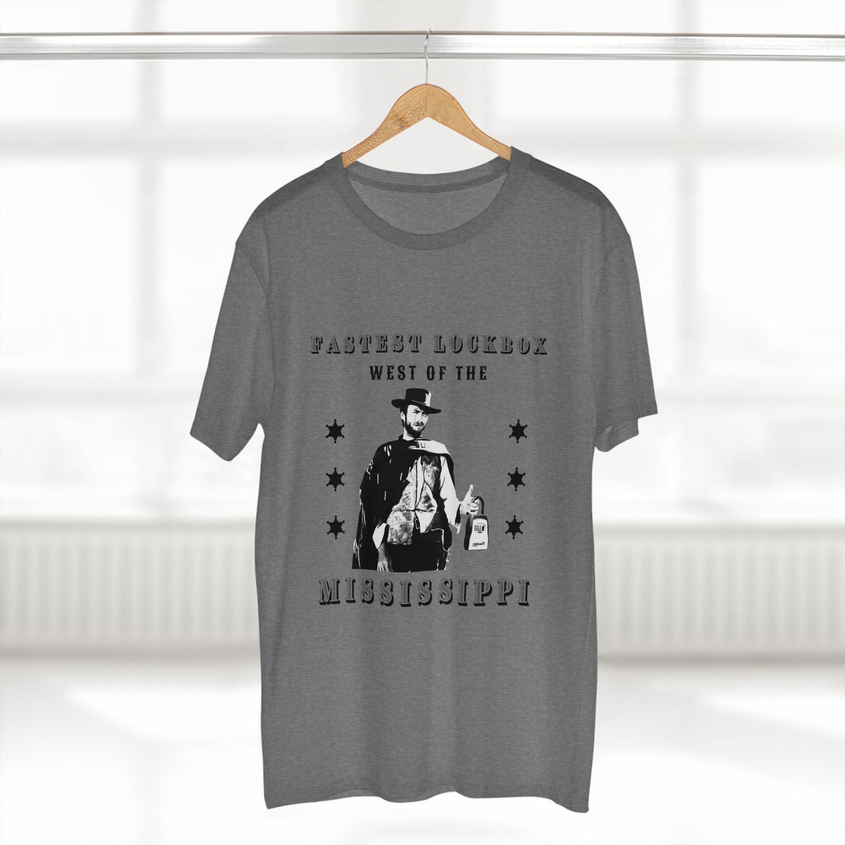 T-shirt printed with the Fastest Lockbox West design