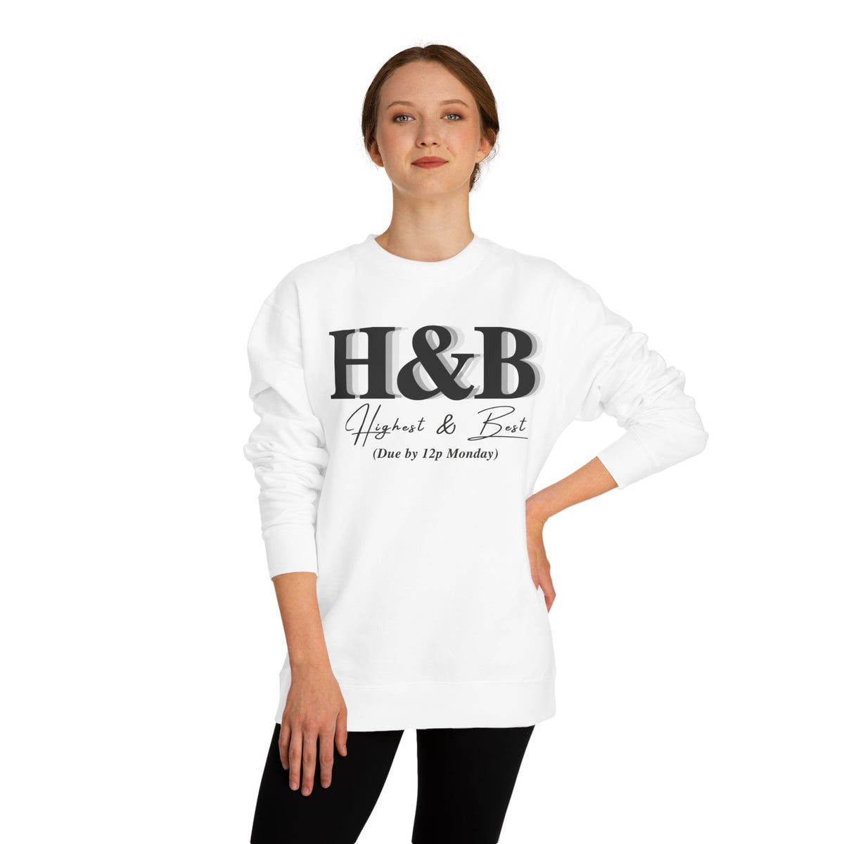 Crewneck sweatshirt printed with the H&B design