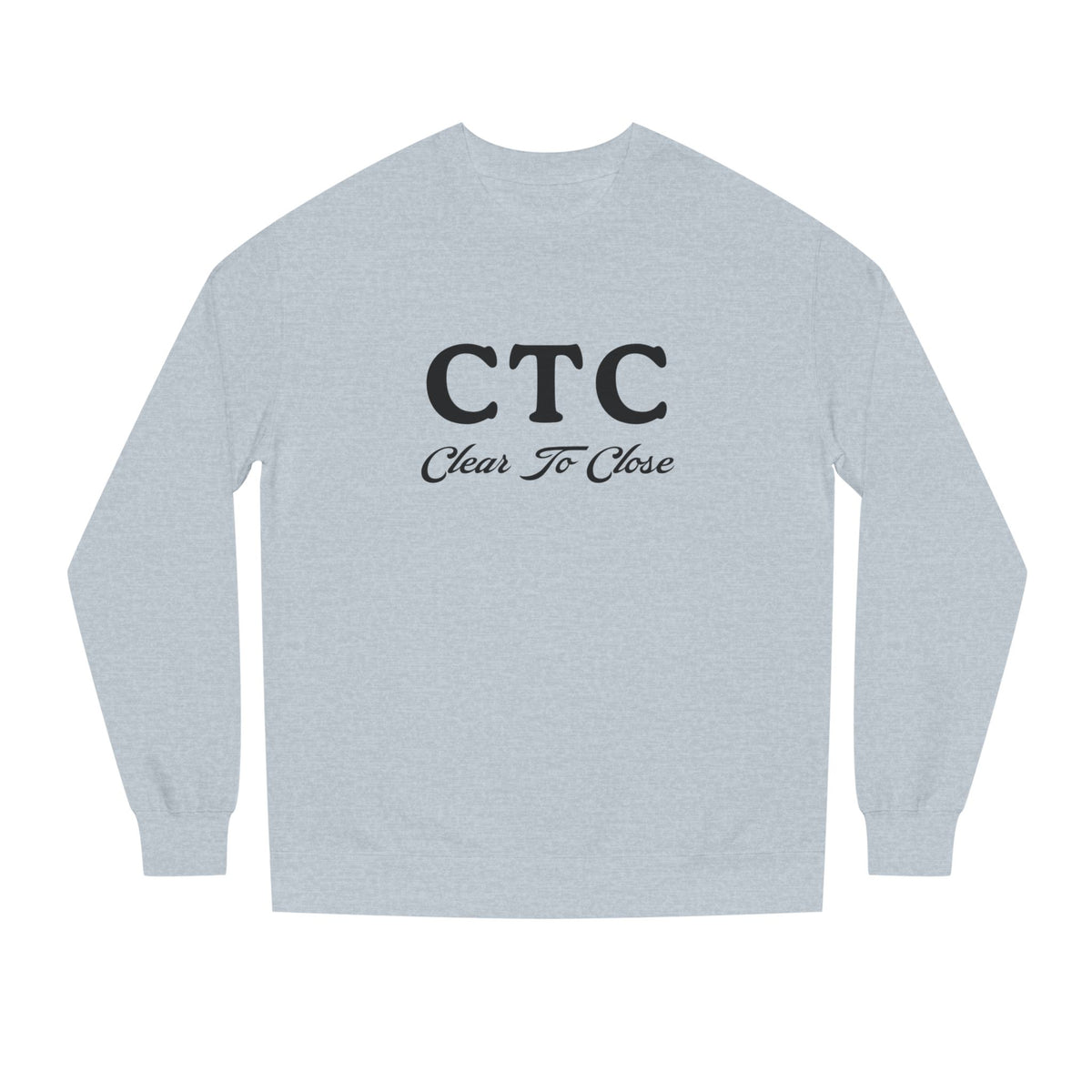 Grey Heather crewneck sweatshirt printed with the CTC design