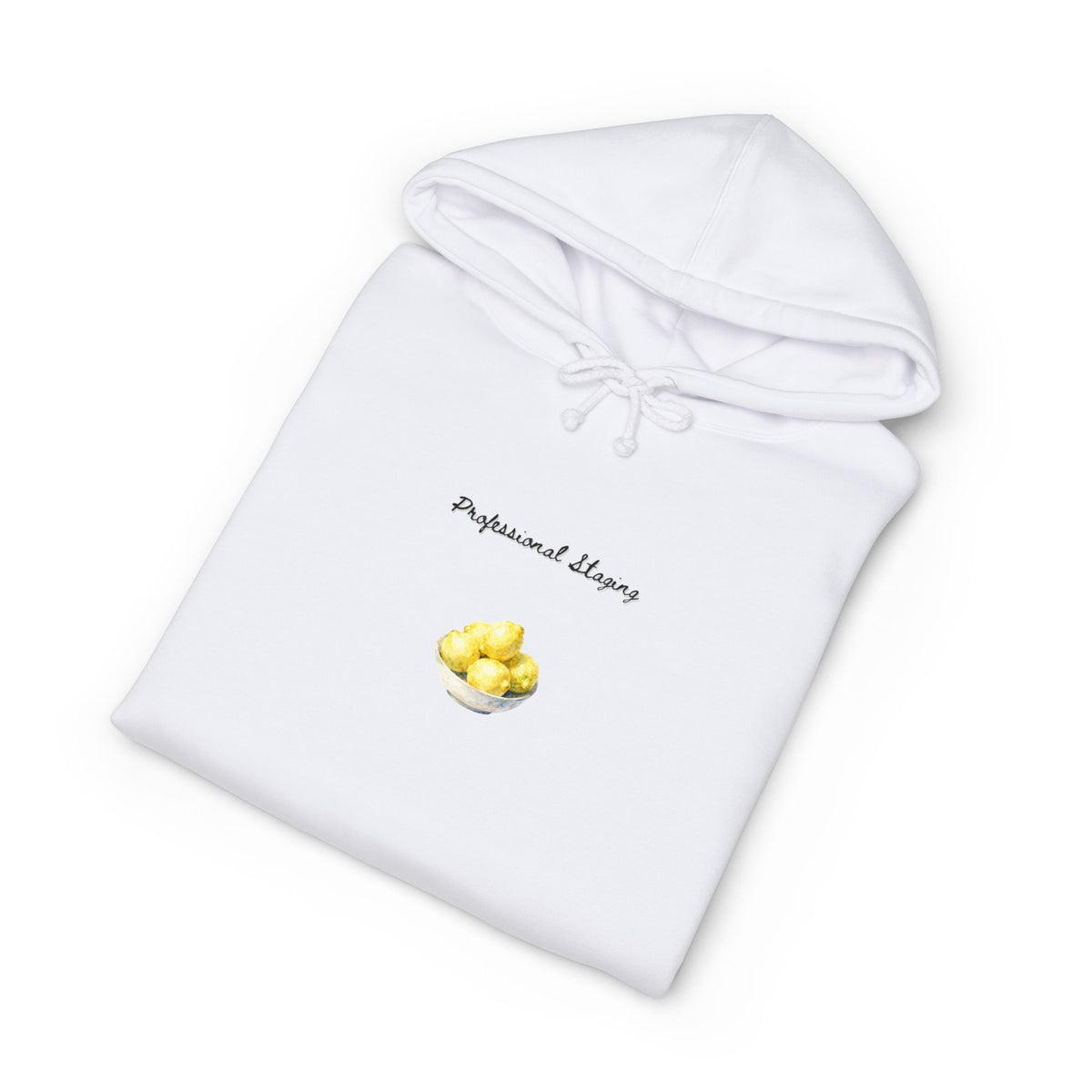 Hoodie printed with the Staged design