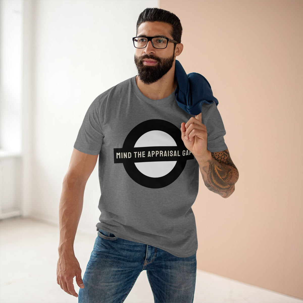 T-shirt printed with the Mind the Appraisal Gap design