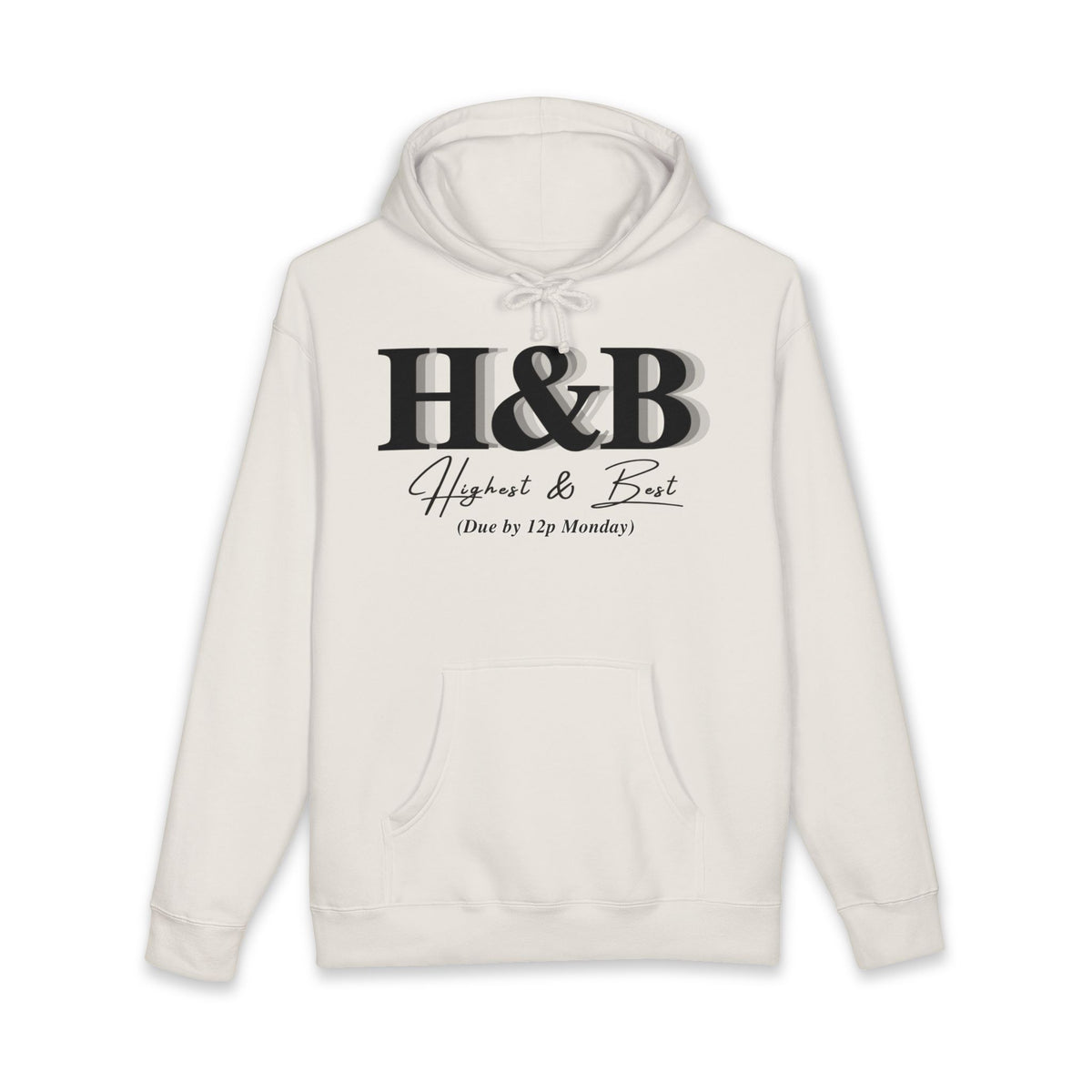 Bone hoodie printed with the H&B design