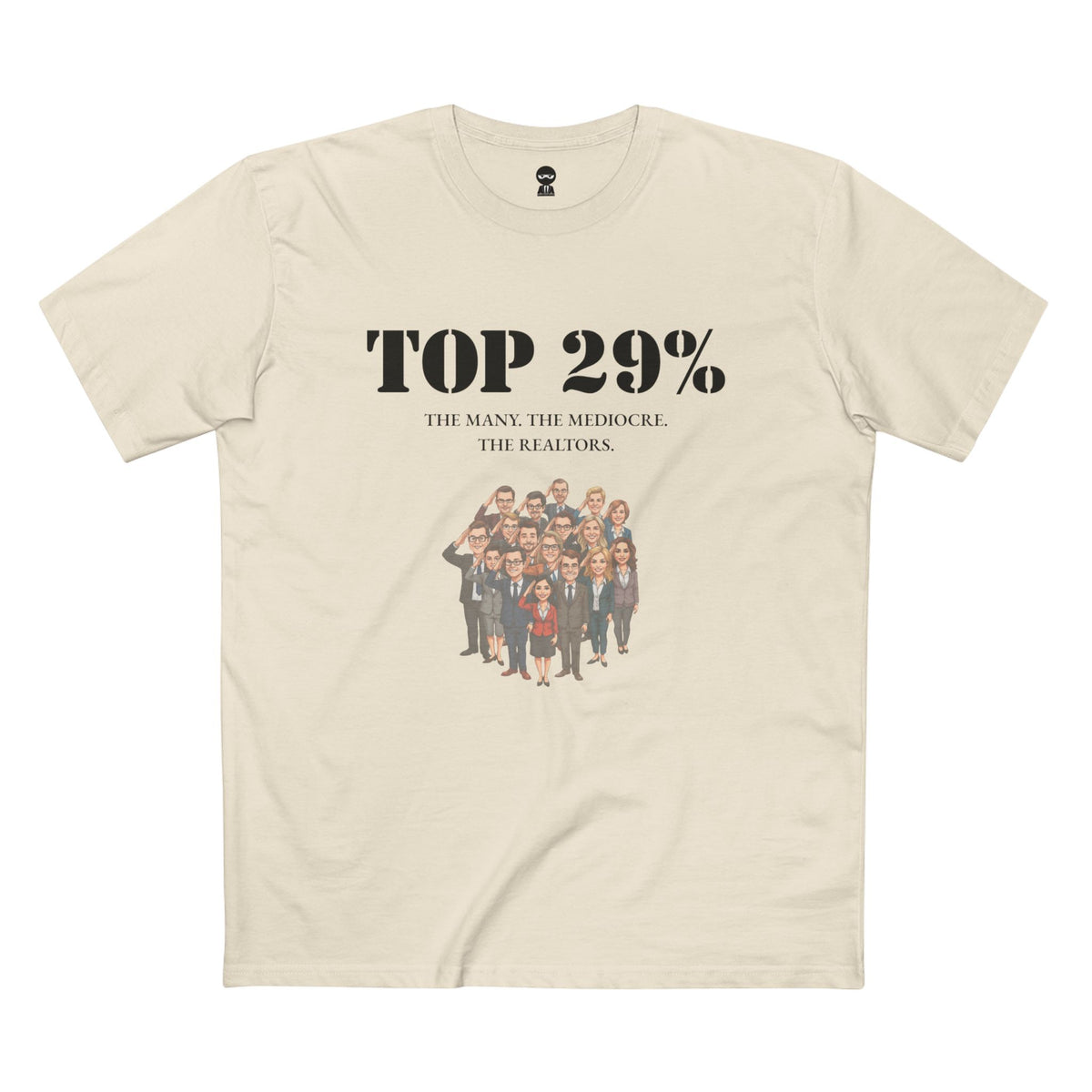 Natural t-shirt printed with the Top 29% design