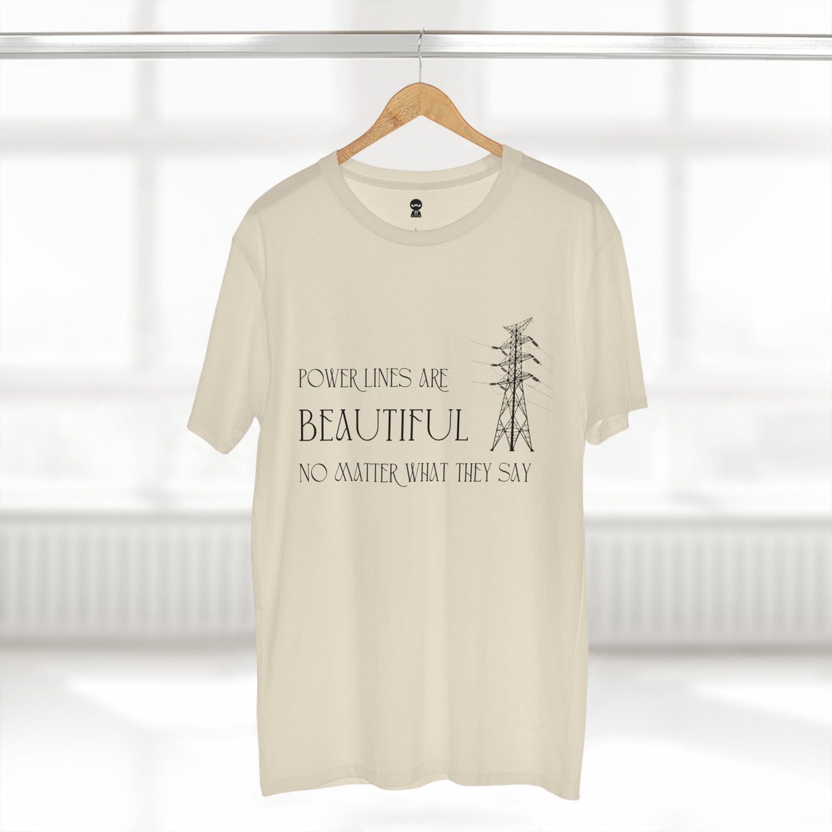 T-shirt printed with the Power Lines design