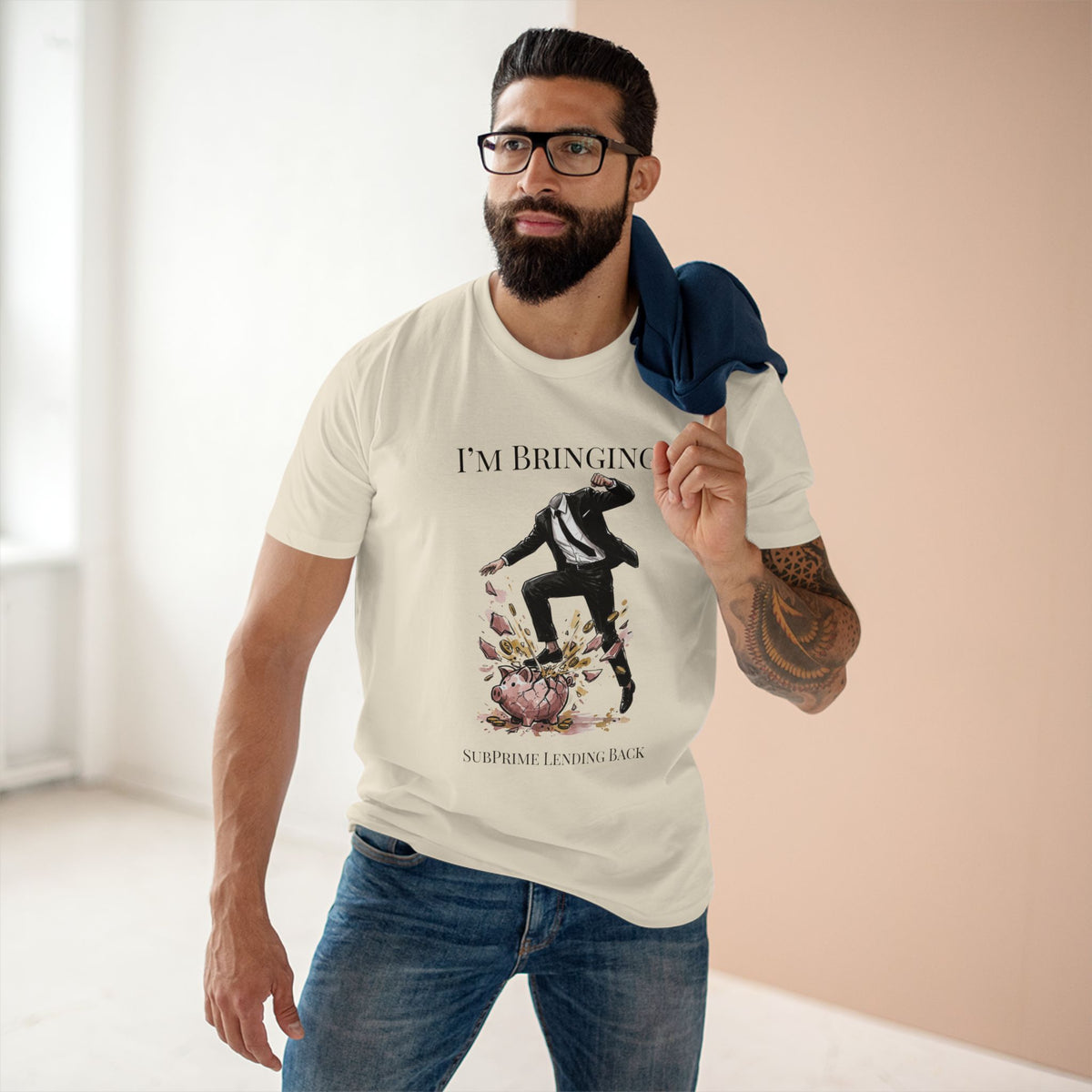 T-shirt printed with the Subprime Lending design