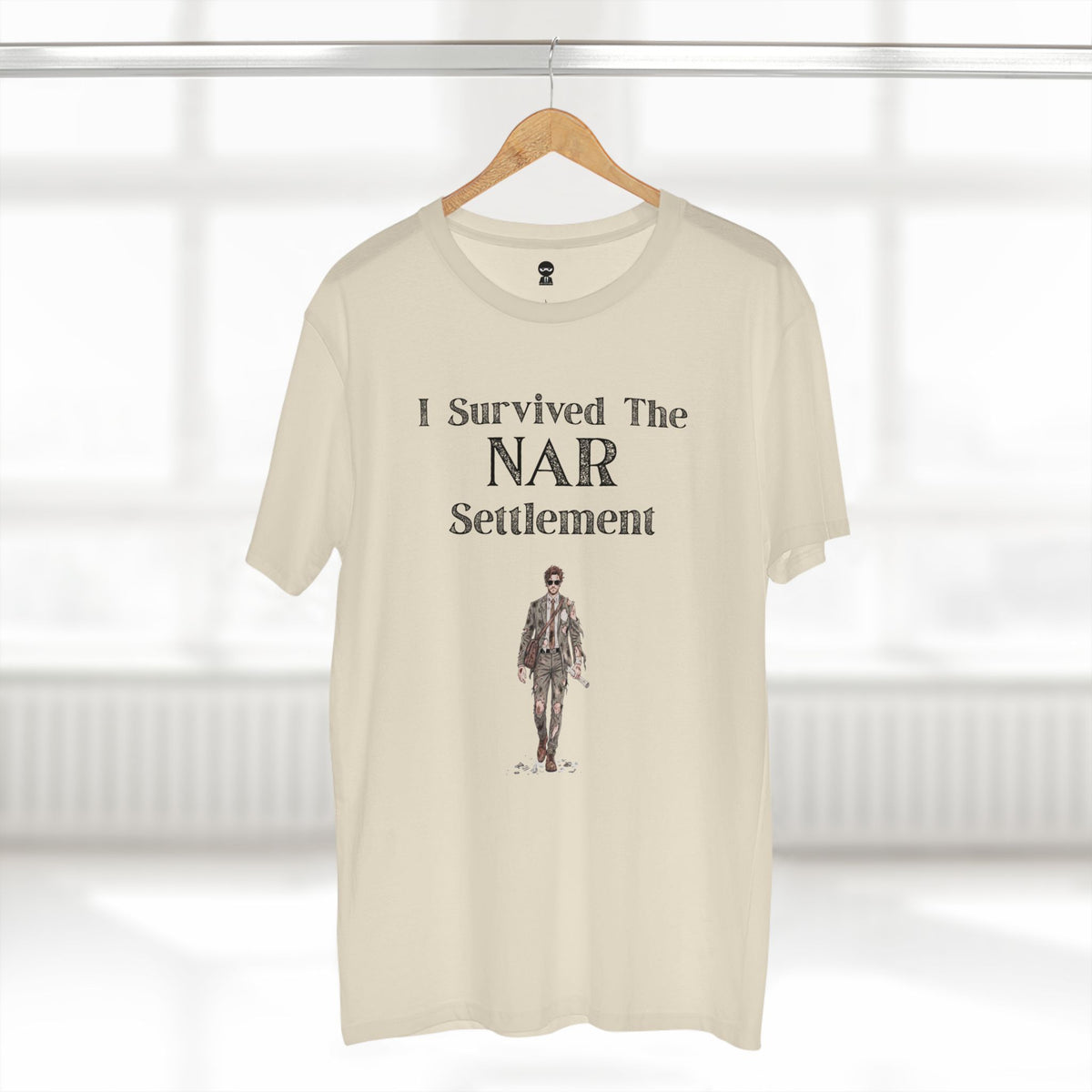 T-shirt printed with the I Survived the NAR Settlement design