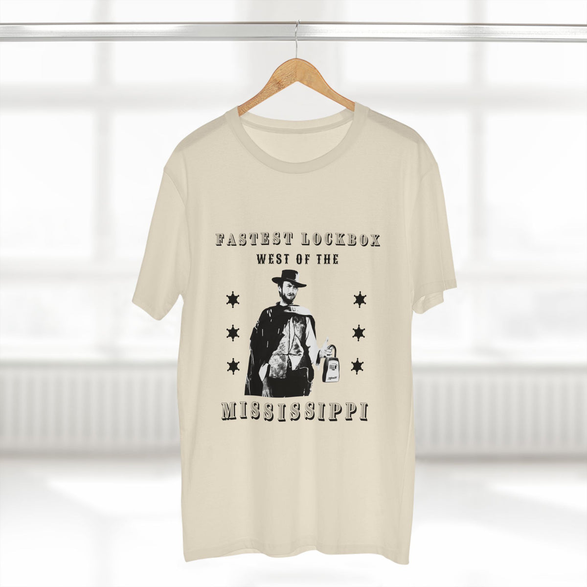 T-shirt printed with the Fastest Lockbox West design