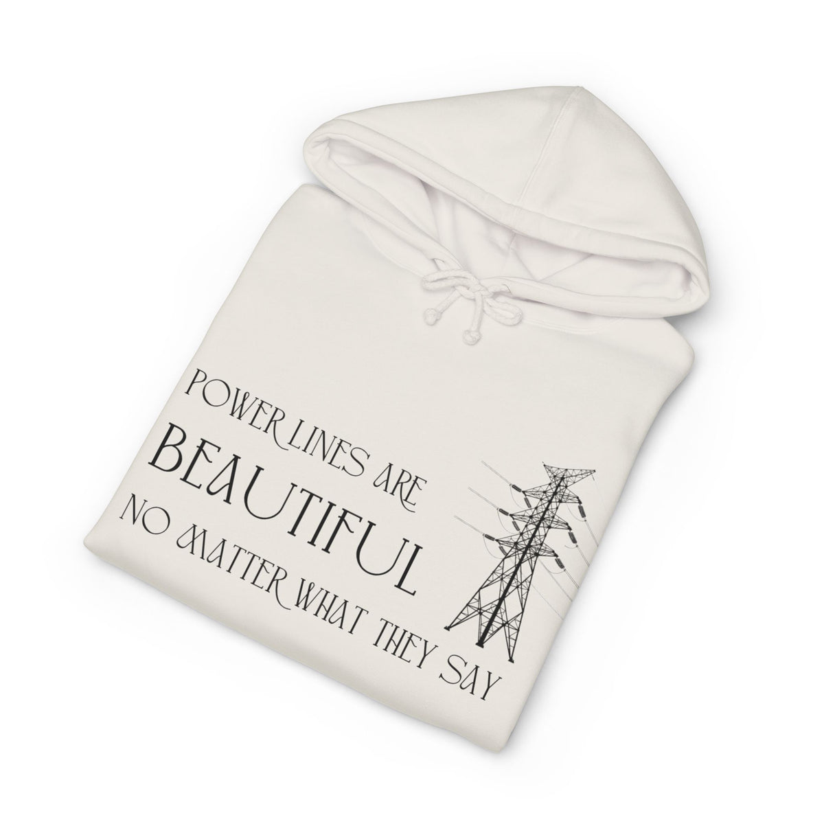 Hoodie printed with the Power Lines design