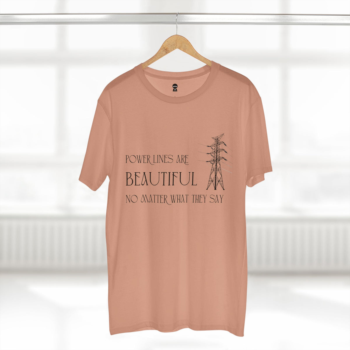 T-shirt printed with the Power Lines design