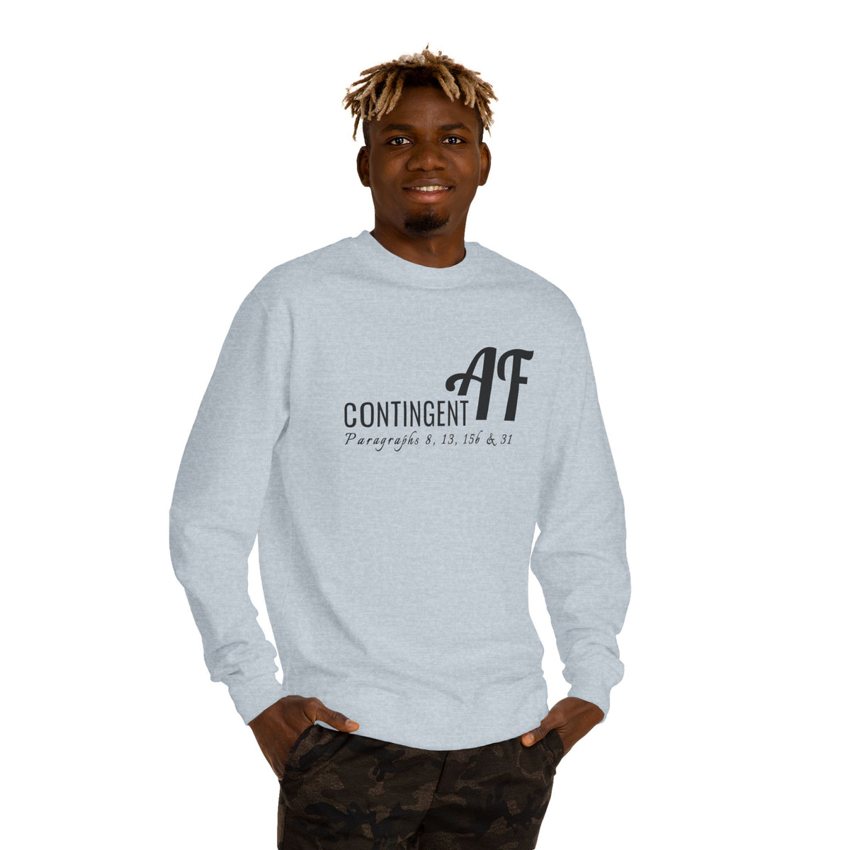 Crewneck sweatshirt printed with the Contingent AF design