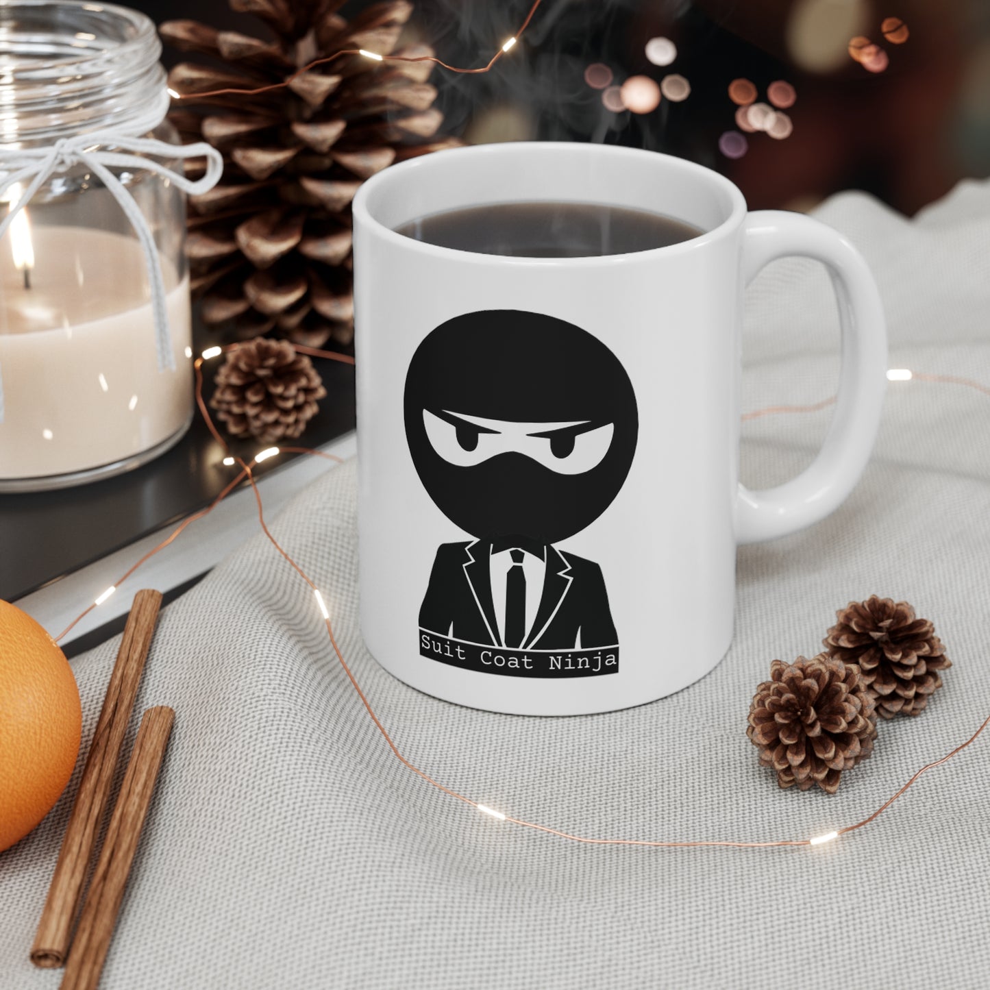 Suit Coat Ninja Ceramic Mug