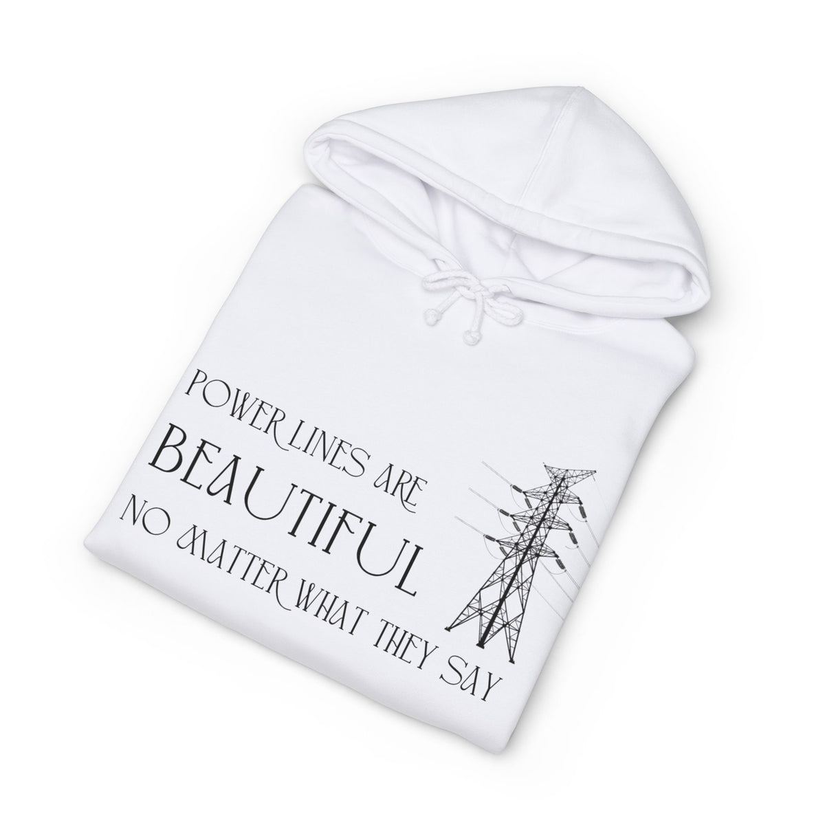 Hoodie printed with the Power Lines design