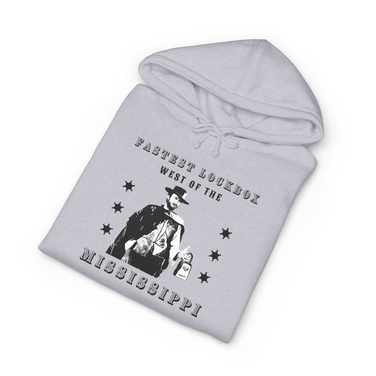 Hoodie printed with the Fastest Lockbox West design