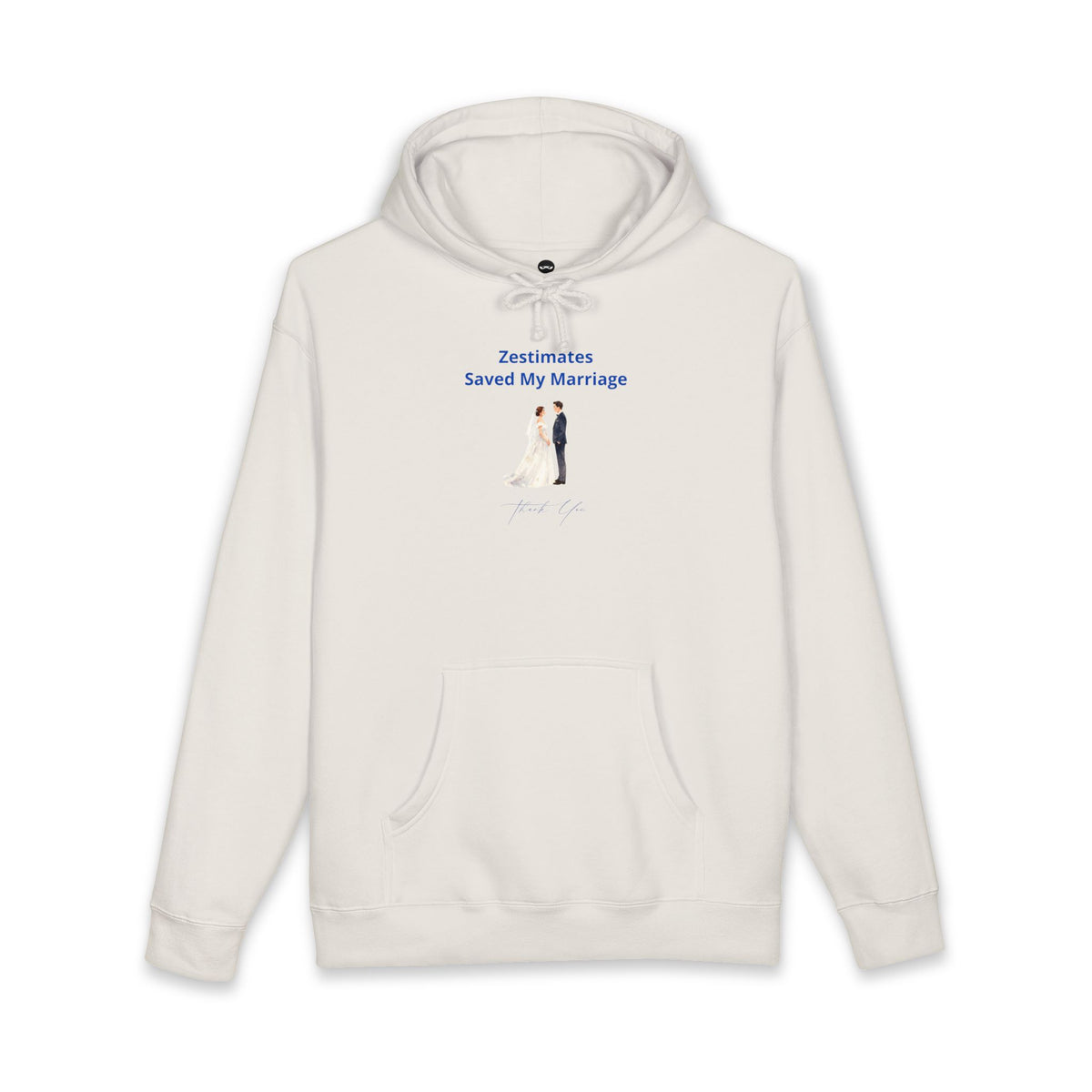 Bone hoodie printed with the Zestimates design