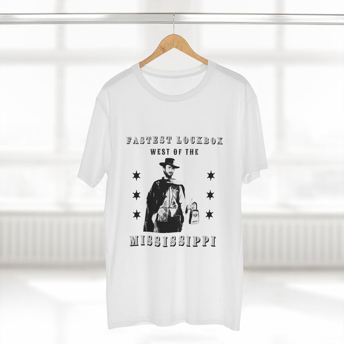 T-shirt printed with the Fastest Lockbox West design