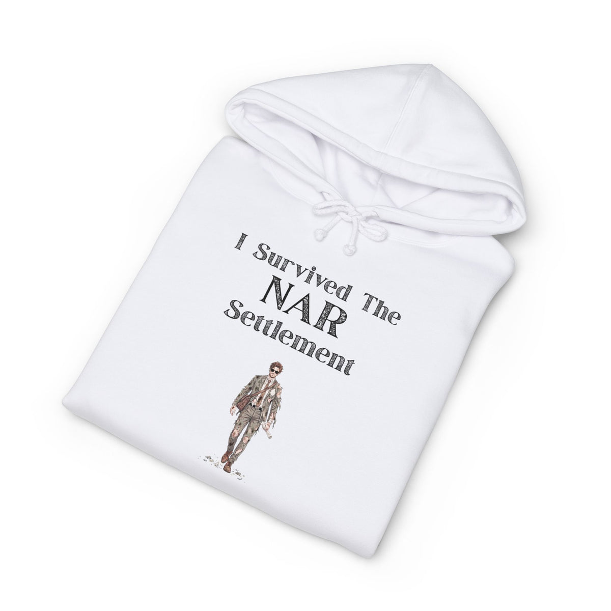 Hoodie printed with the I Survived the NAR Settlement design