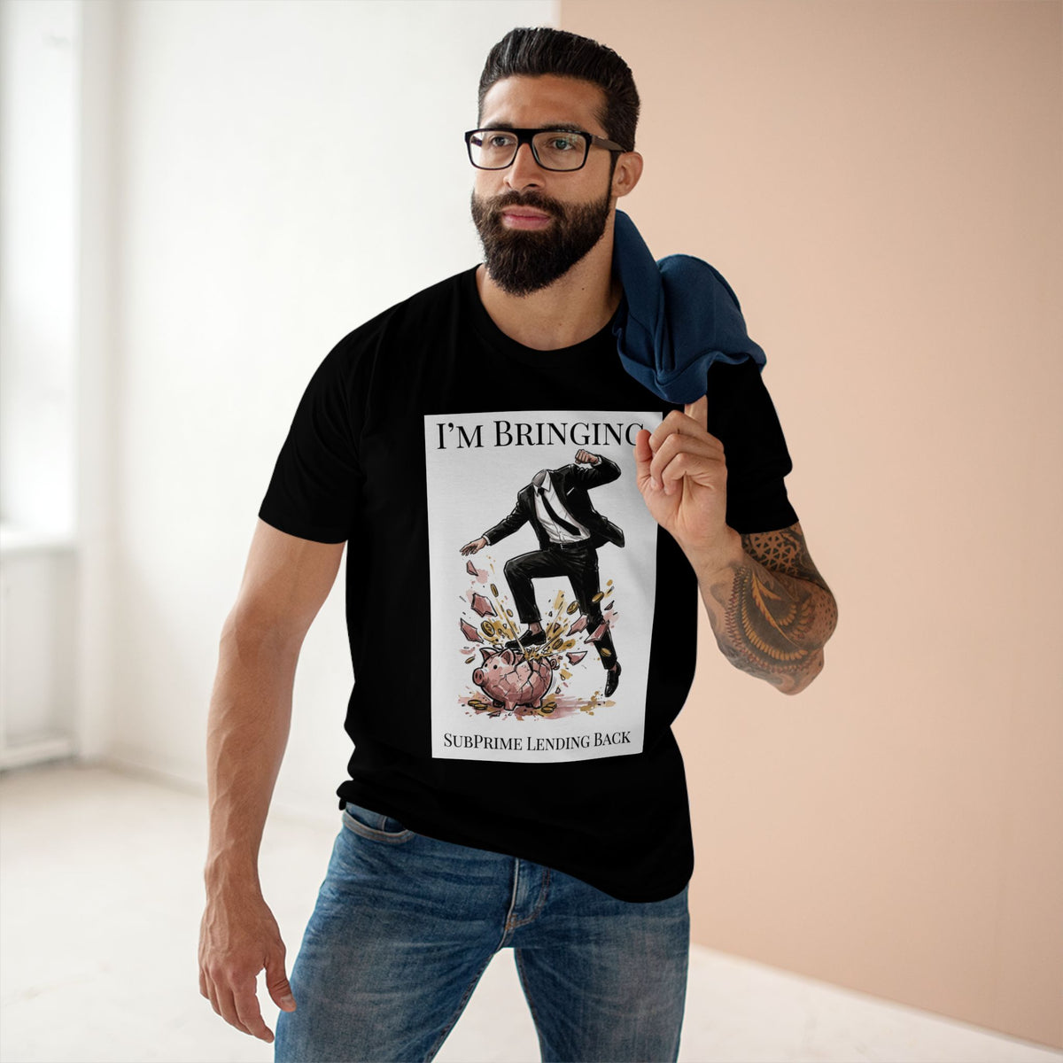 T-shirt printed with the Subprime Lending design