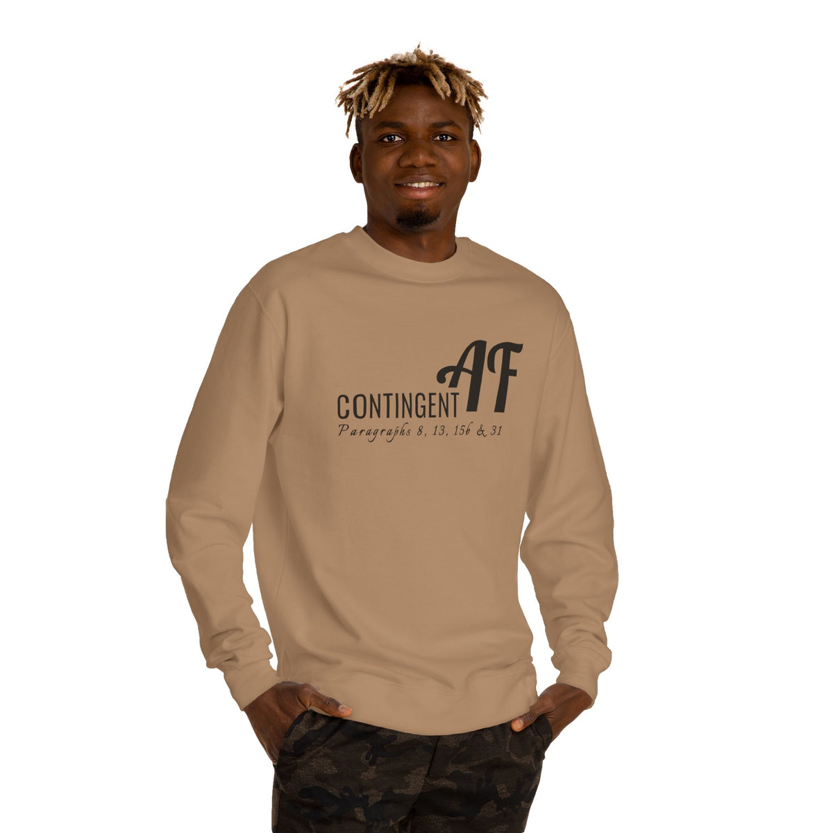 Crewneck sweatshirt printed with the Contingent AF design