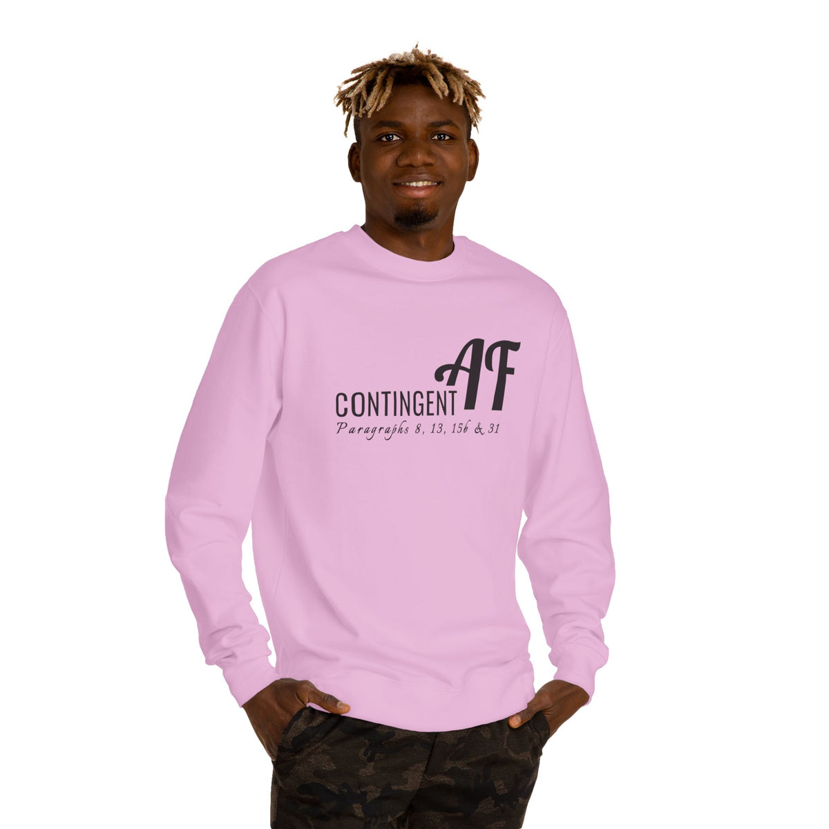 Crewneck sweatshirt printed with the Contingent AF design