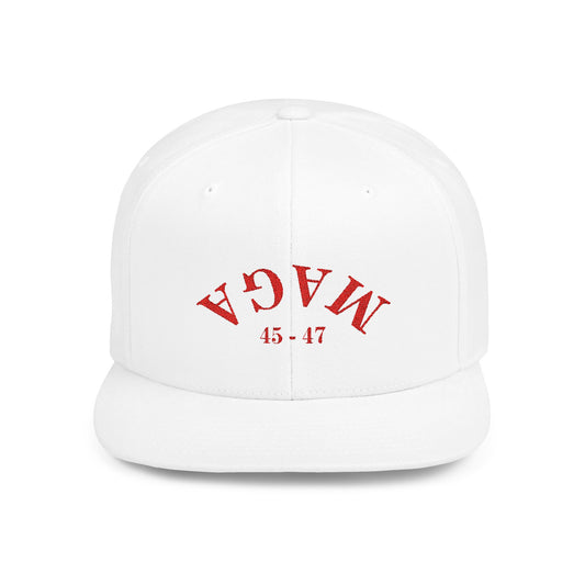 MAGA RED Flat Bill Snapback