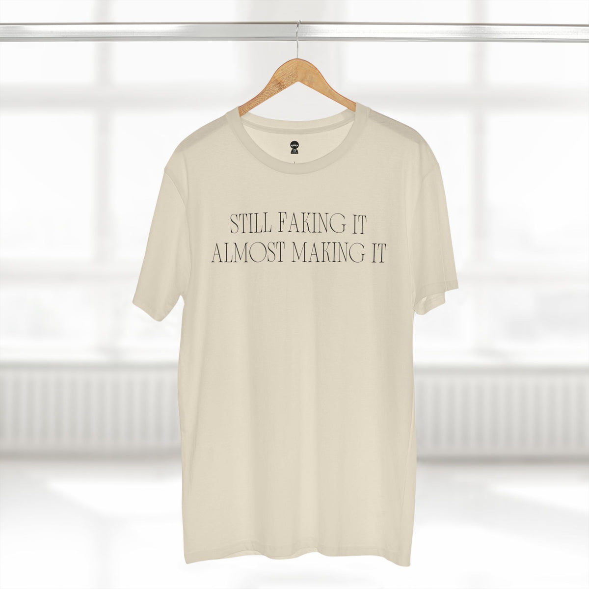 T-shirt printed with the Still Faking It design