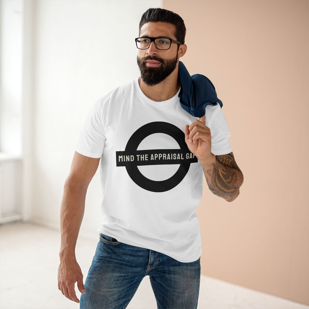 T-shirt printed with the Mind the Appraisal Gap design
