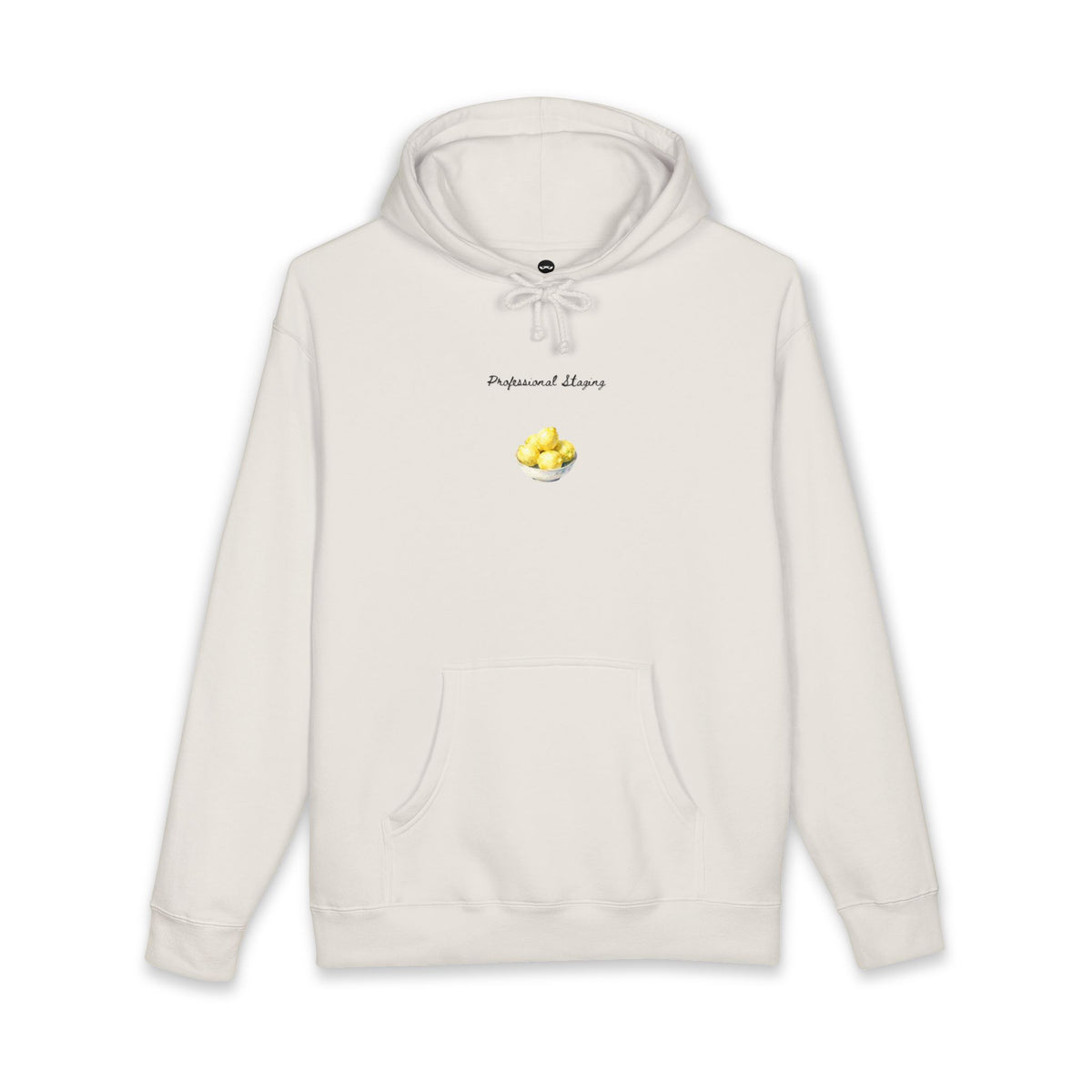 Bone hoodie printed with the Staged design