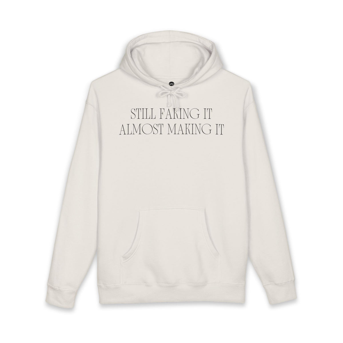 Bone hoodie printed with the Still Faking It design