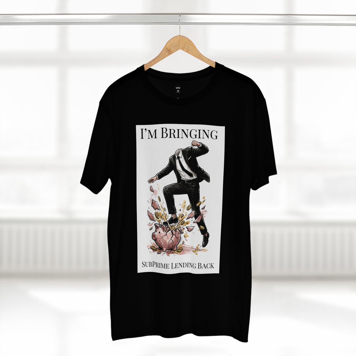T-shirt printed with the Subprime Lending design