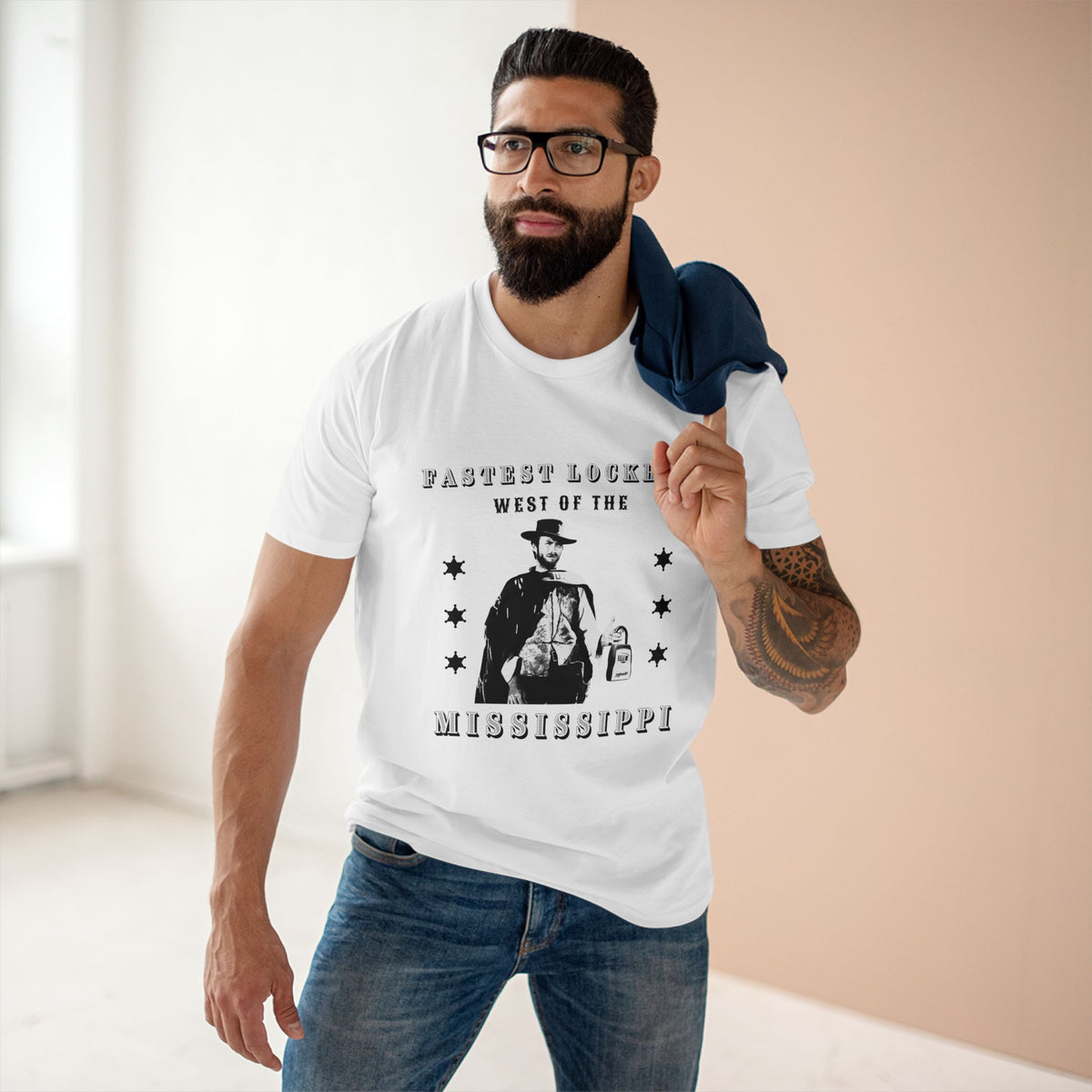 T-shirt printed with the Fastest Lockbox West design