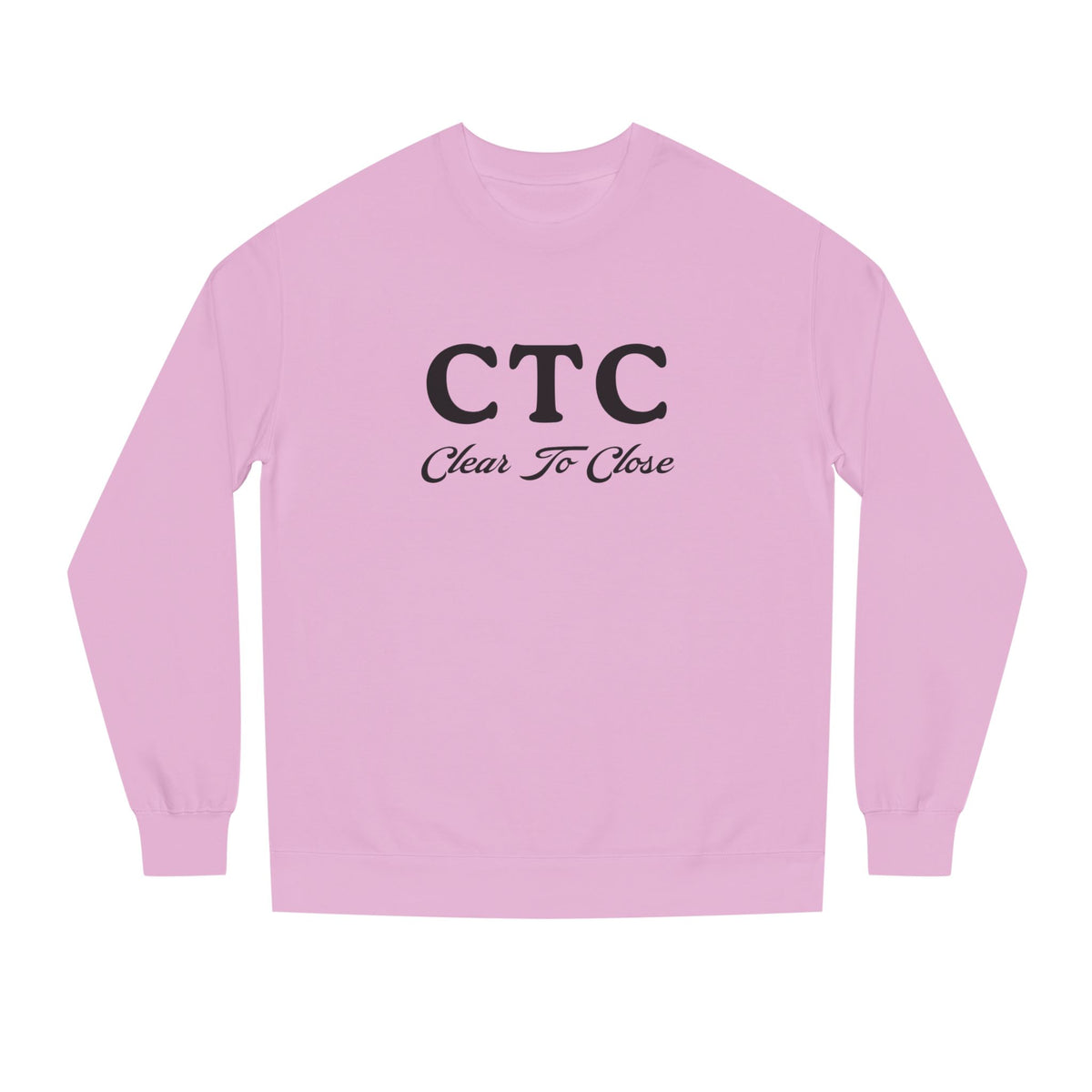 Light Pink crewneck sweatshirt printed with the CTC design