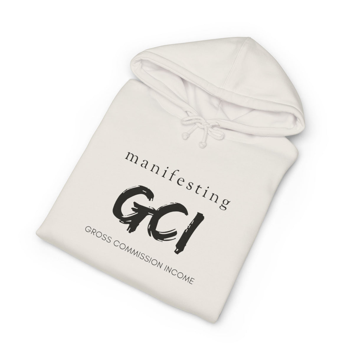 Hoodie printed with the Manifesting GCI design