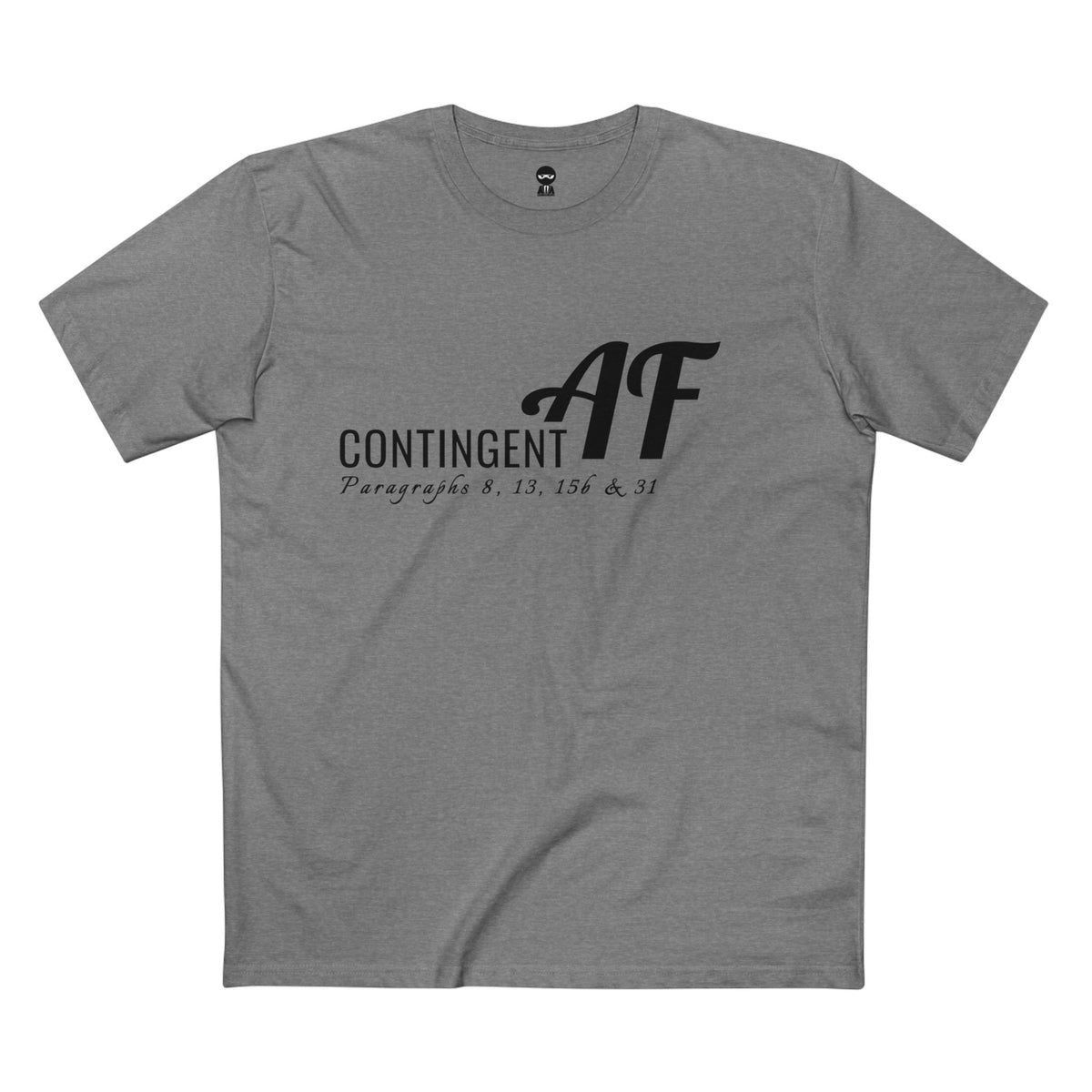 Athletic Heather t-shirt printed with the Contingent AF design