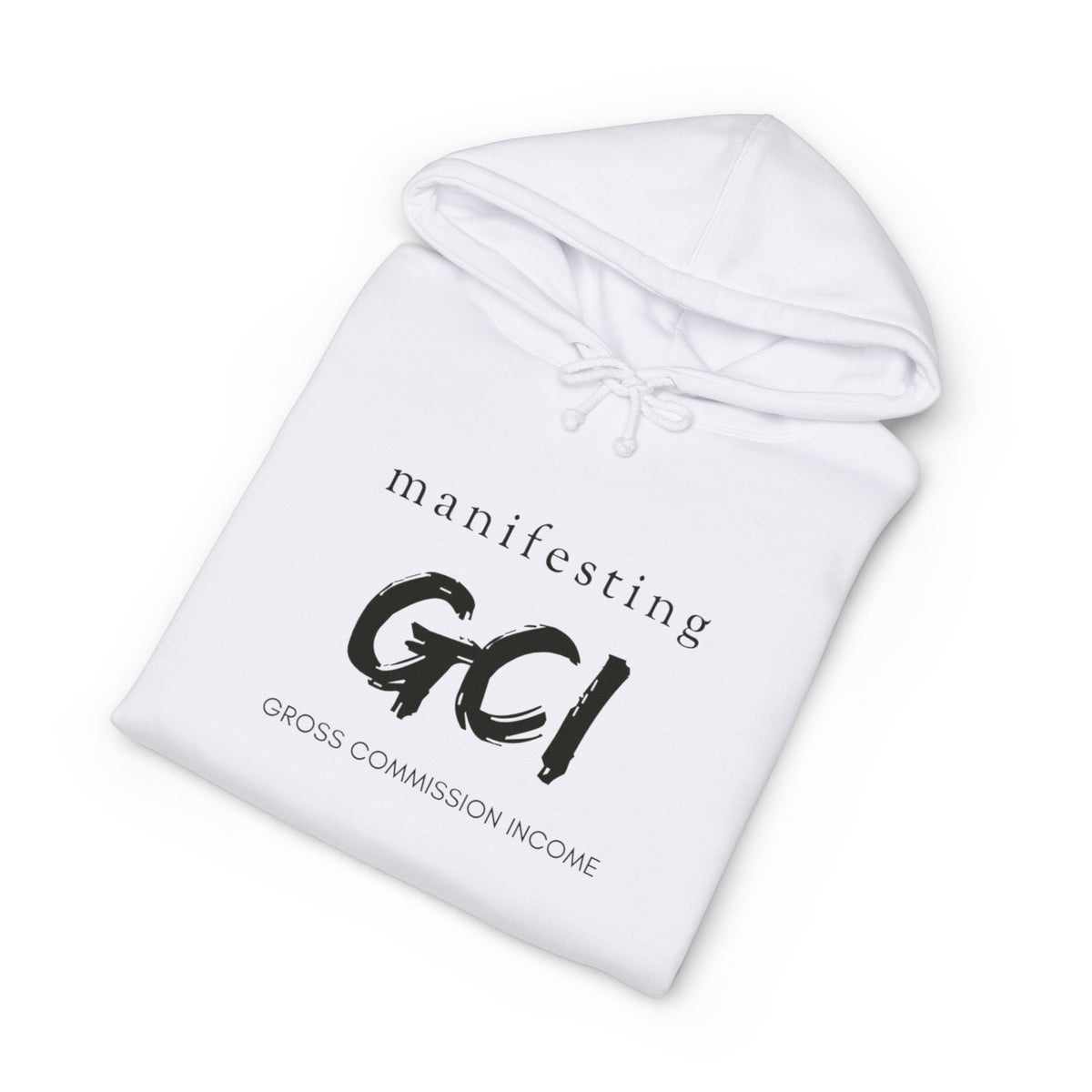 Hoodie printed with the Manifesting GCI design