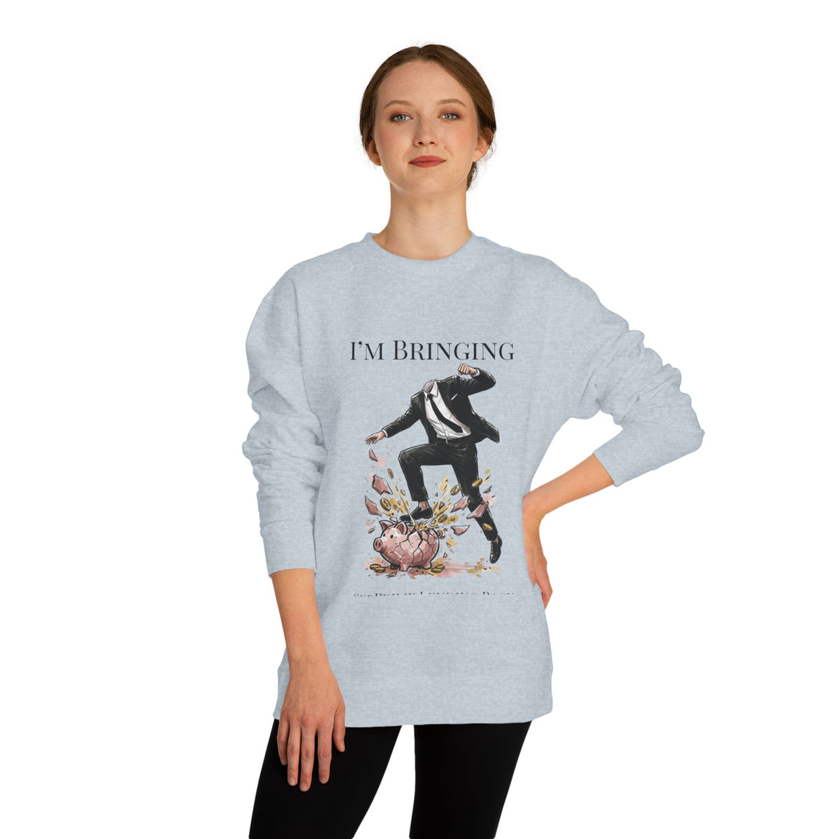 Crewneck sweatshirt printed with the Subprime Lending design