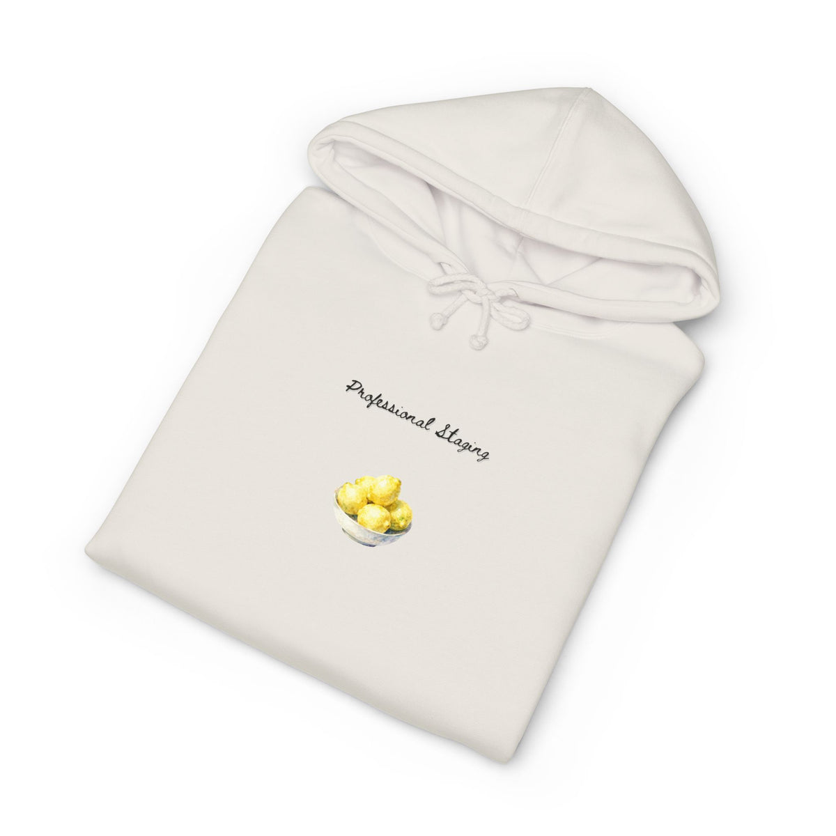Hoodie printed with the Staged design
