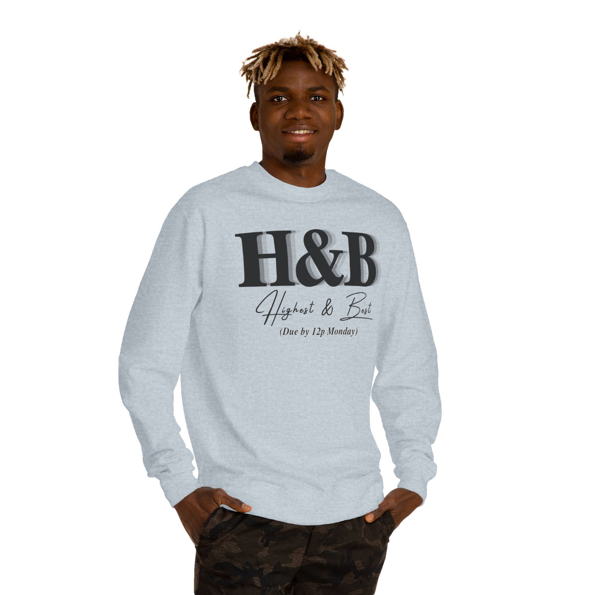 Crewneck sweatshirt printed with the H&B design
