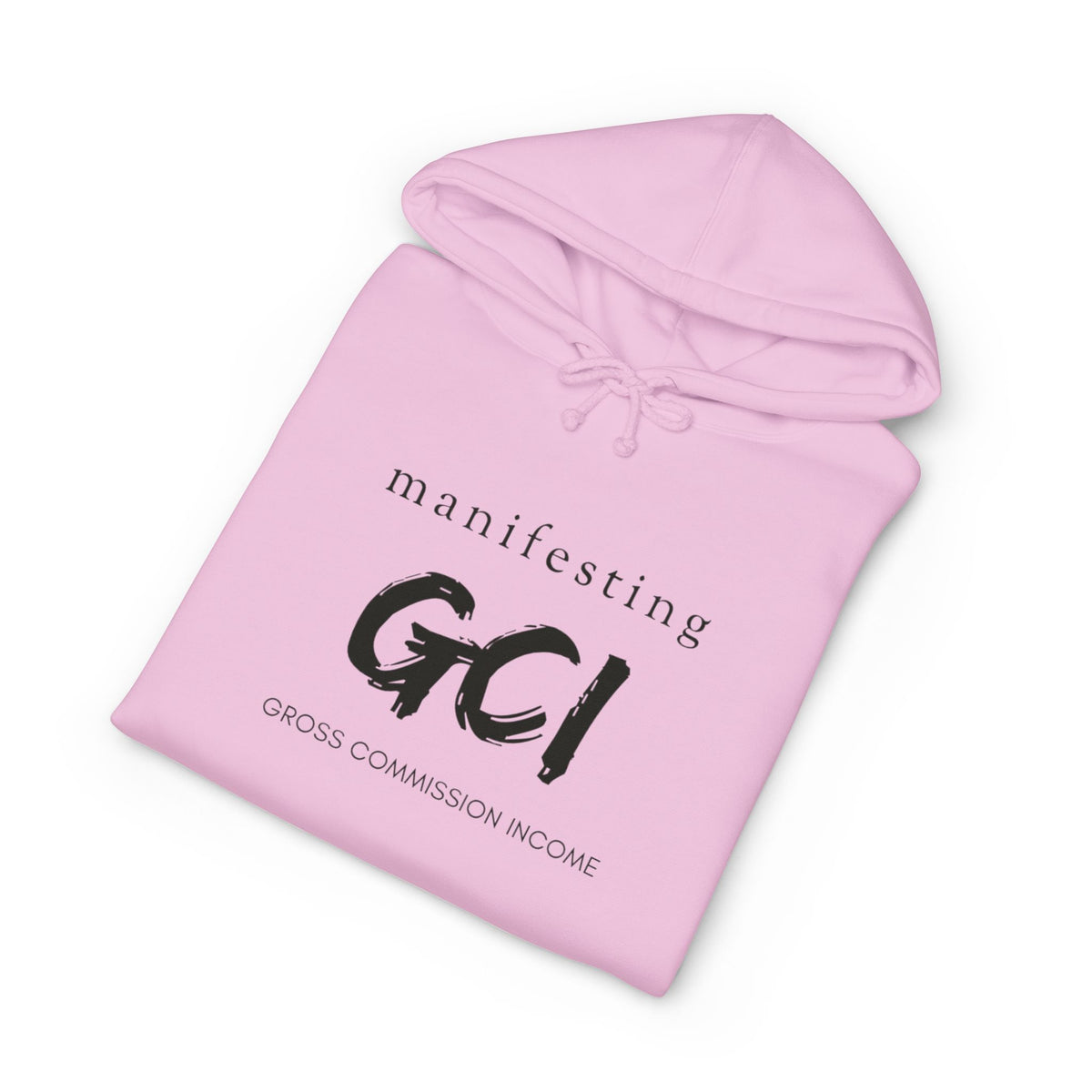 Hoodie printed with the Manifesting GCI design