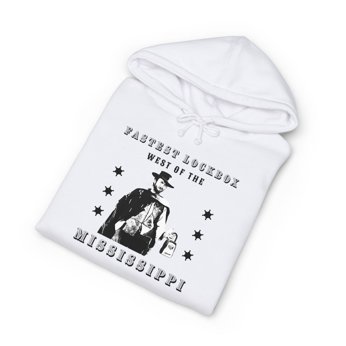 Hoodie printed with the Fastest Lockbox West design