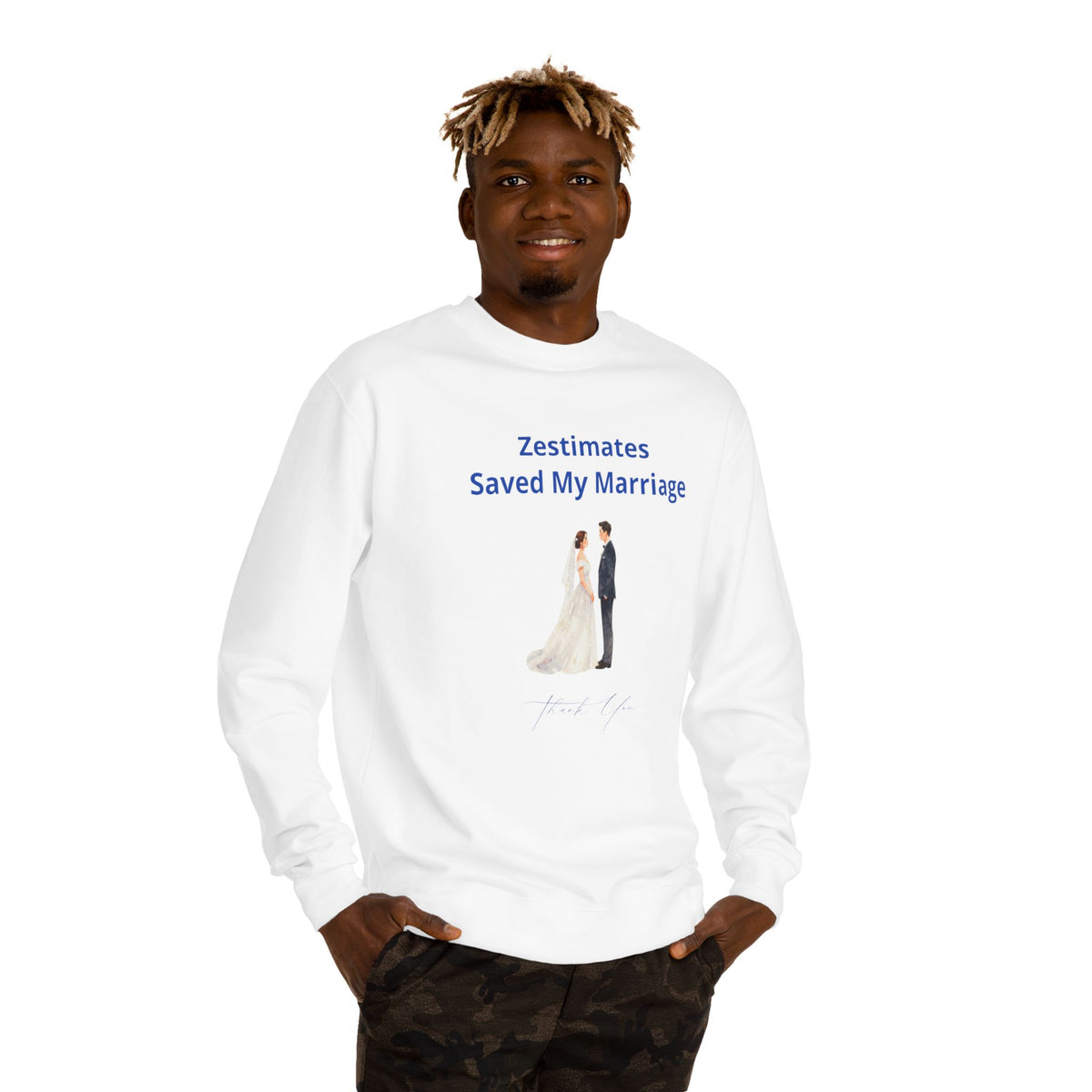Crewneck sweatshirt printed with the Zestimates design