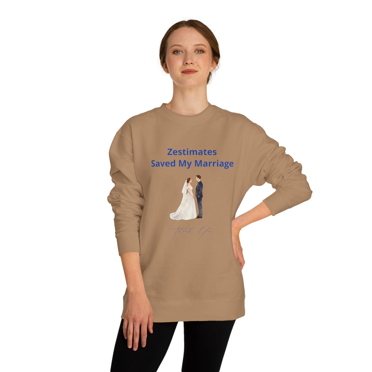 Crewneck sweatshirt printed with the Zestimates design