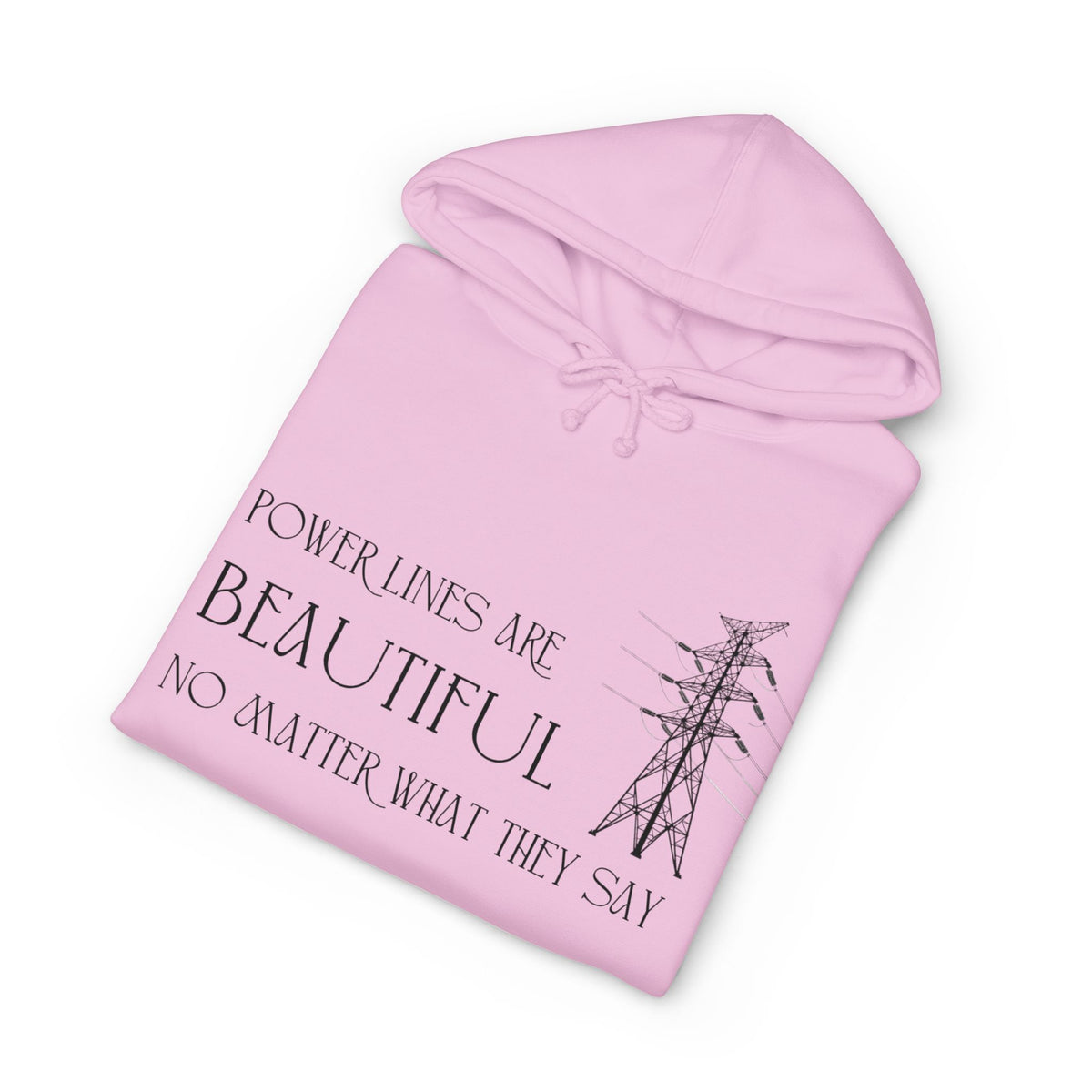 Hoodie printed with the Power Lines design