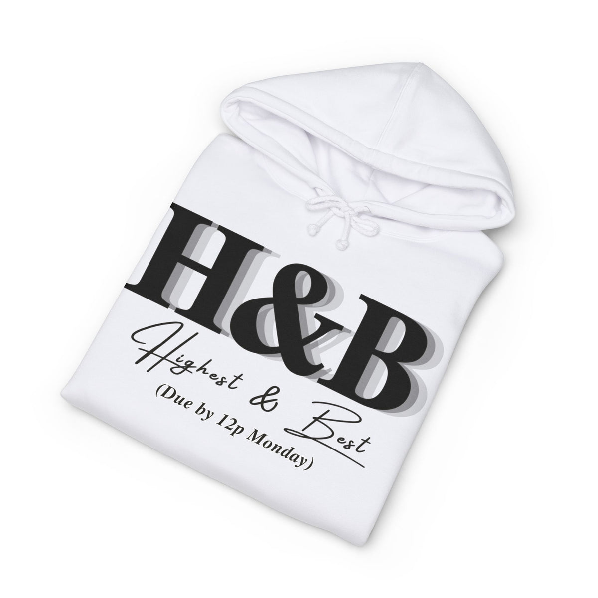 Hoodie printed with the H&B design