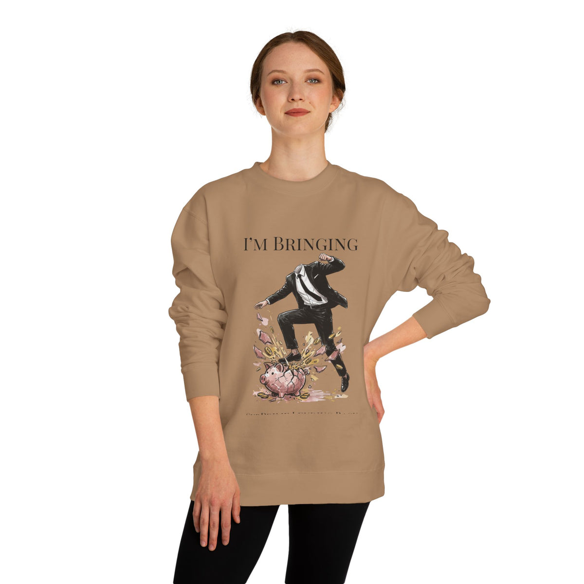 Crewneck sweatshirt printed with the Subprime Lending design