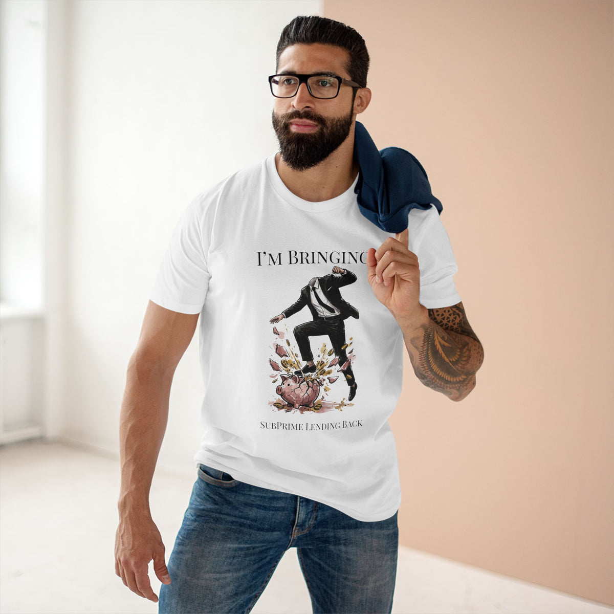 T-shirt printed with the Subprime Lending design