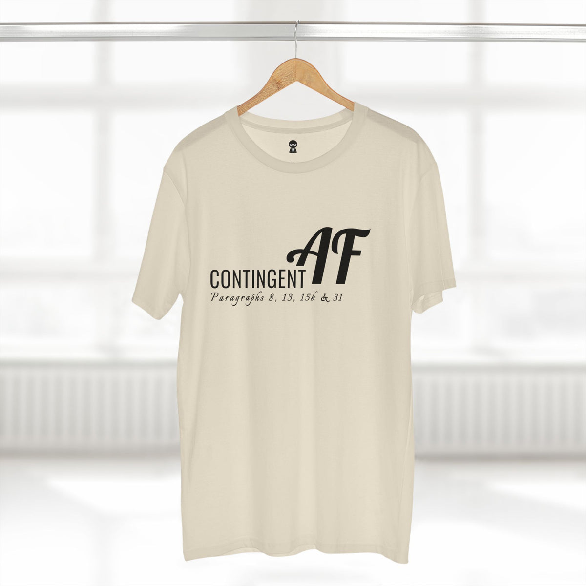 T-shirt printed with the Contingent AF design