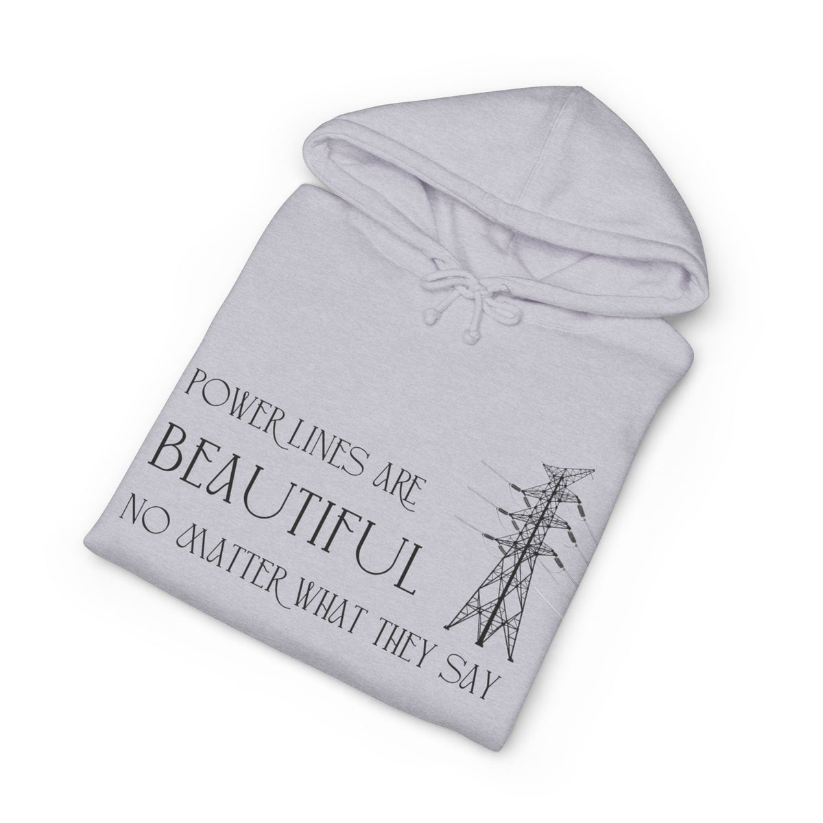 Hoodie printed with the Power Lines design