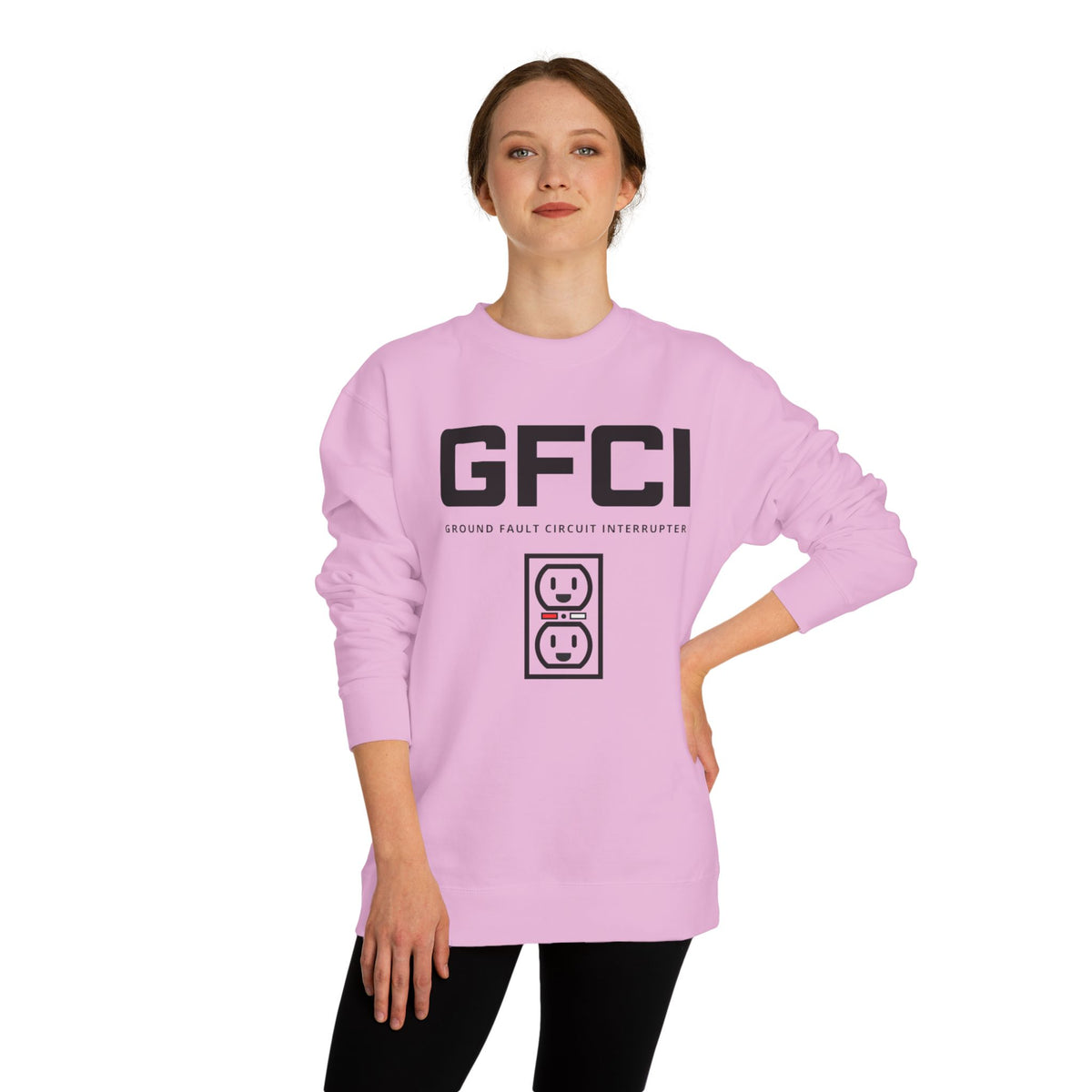 Crewneck sweatshirt printed with the GFCI design