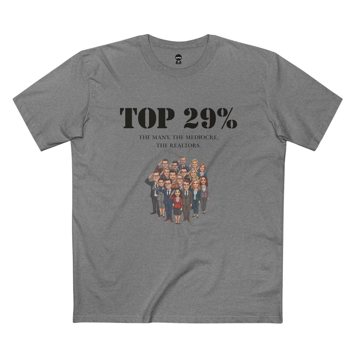 Athletic Heather t-shirt printed with the Top 29% design