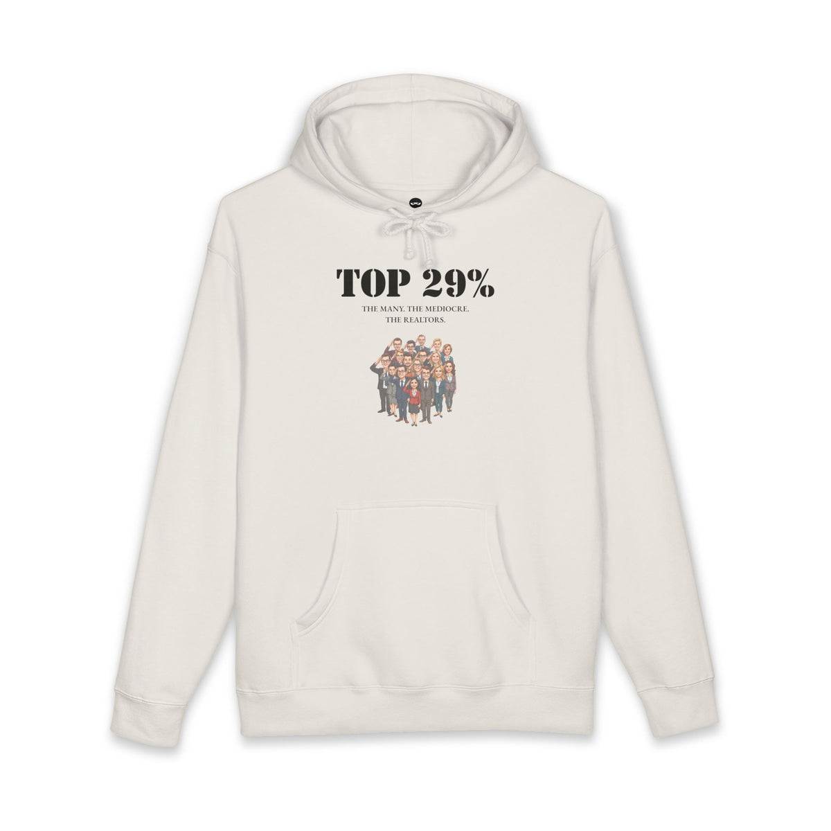 Bone hoodie printed with the Top 29% design